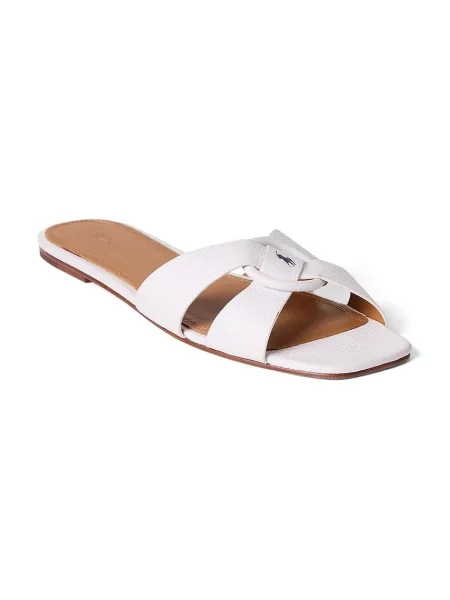 Polo Ralph Lauren klapki skórzane Plo Rng Br Sandal biały
