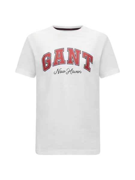 GANT Tricou bleumarin / roșu cireș alb
