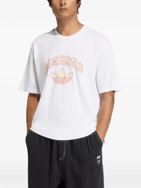 Ριγέ τρέξιμο πλεκτό παντελόνι Adidas μαύρο