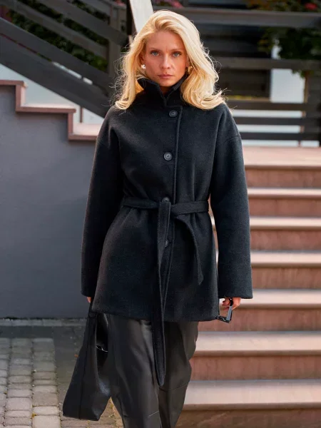 Пальто TrikoBakh темно-сірий текстиль сіре