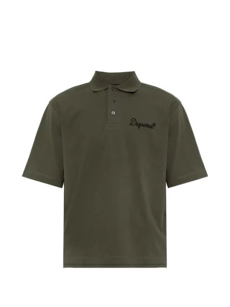 Tricou polo Dsquared2 cu broderie verde