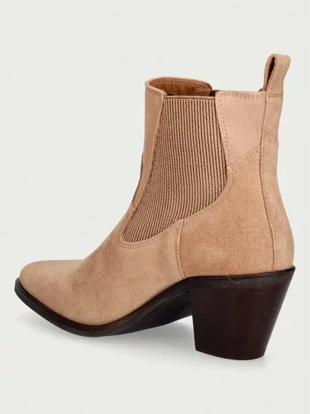 Tommy Hilfiger sztyblety zamszowe SUEDE WESTERN CHELSEA BOOT beżowe