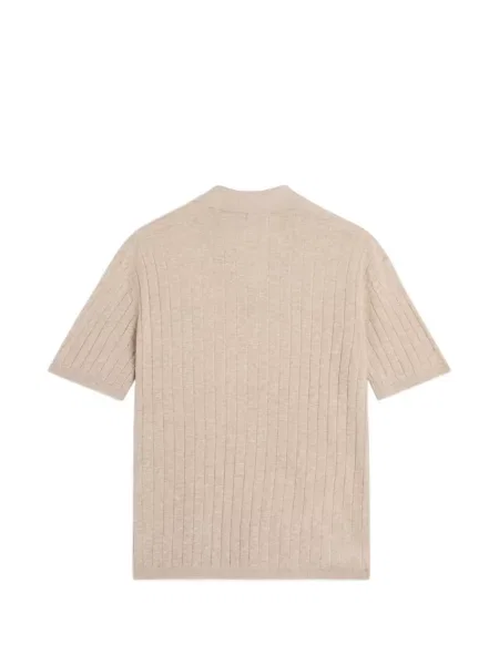 Haftowane polo Maison Kitsune prążkowane