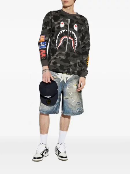 Μπλούζα A Bathing Ape® με σχέδιο παραλλαγής μαύρο