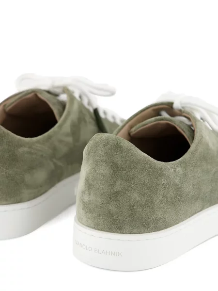 Fűzős csipkés sneaker Manolo Blahnik zöld