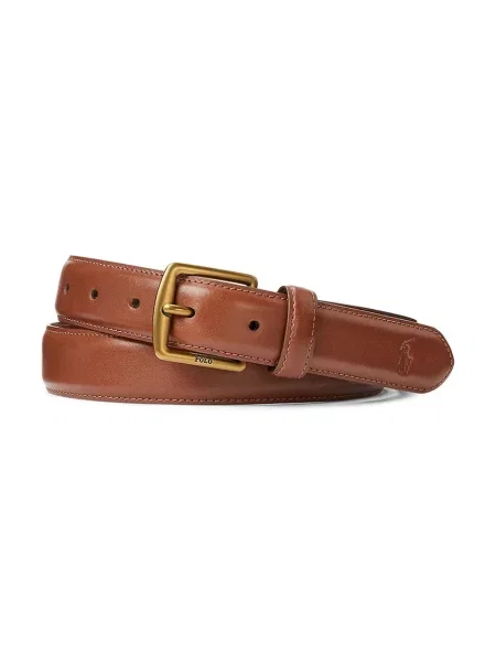 Polo Ralph Lauren ζώνη ανδρική δερμάτινη καφέ