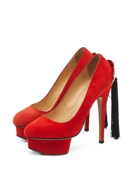 Pantofi cu toc Charlotte Olympia cu platformă roșu