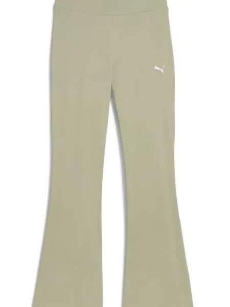 Legginsy Puma Ess z wysokim stanem rozkloszowane zielone