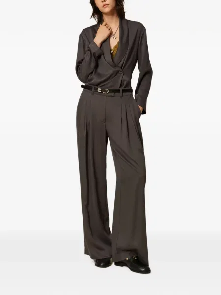 Pantaloni Twinset din satin gri