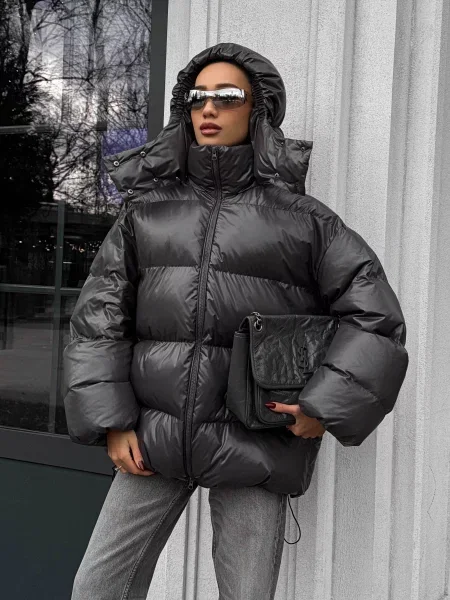 Пуховик Jadone Fashion Taym_graf графіт
