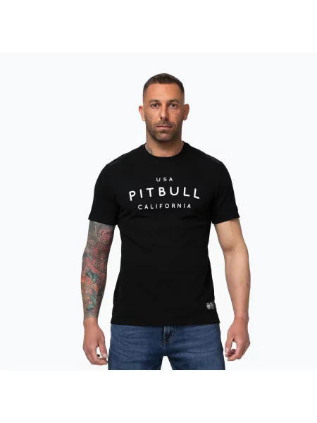 Tricou pentru bărbați Pitbull USA CAL Big Logo black negru