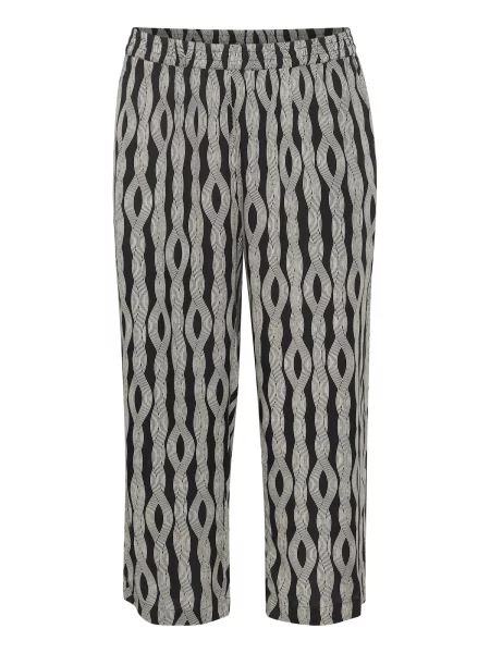KAFFE CURVE Pantaloni sanna negru alb