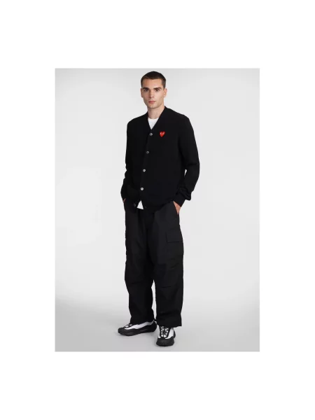 Kardigan Comme Des Garcons Play z dekoltem w serek czarny