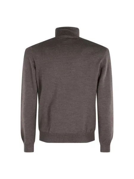 Sweter Tagliatore z okrągłym dekoltem brązowy