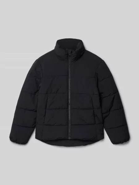 Kurtka pikowana o kroju regular fit ze stójką model ‘GLOBAL’ Only & Sons czarna