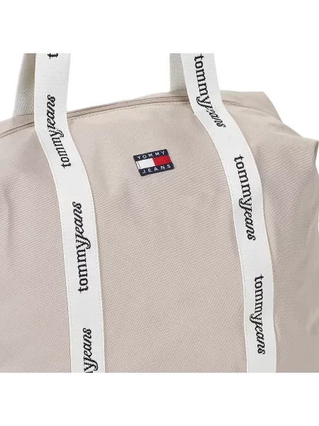 Tommy Jeans Shopper ESS tmelová / čierna / biela béžová