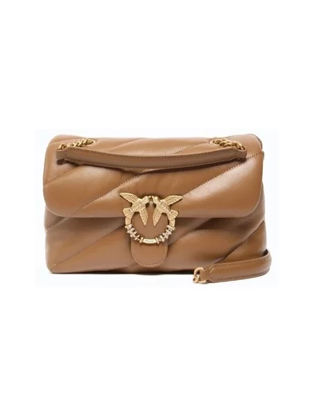Klasická crossbody kabelka Pinko s prackou z ekologickej kože hnedá
