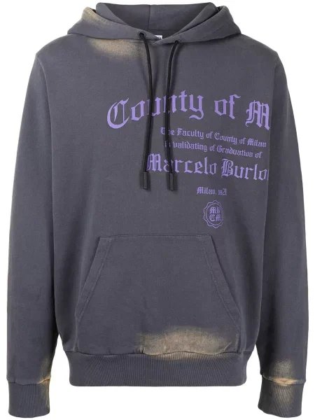 Hanorac cu glugă Marcelo Burlon County Of Milan cu imagine gri