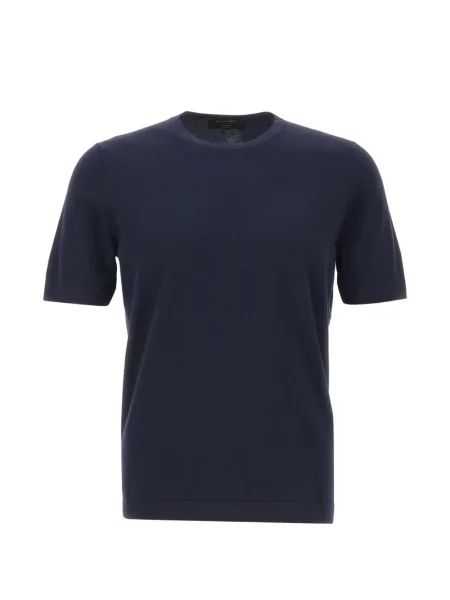 Tricou Gran Sasso cu decolteu rotund albastru