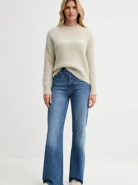 Calvin Klein Pulover z dodatkom volne bež