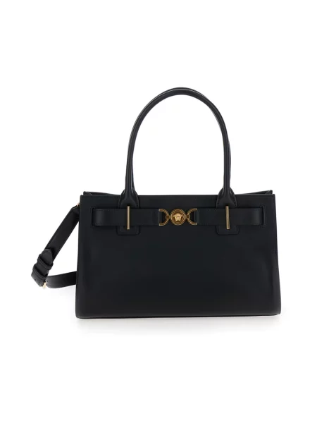 Shopperka Versace skórzana czarna