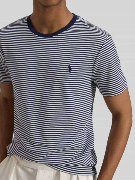 T-shirt o kroju regular fit z czystej bawełny Polo Ralph Lauren granatowa