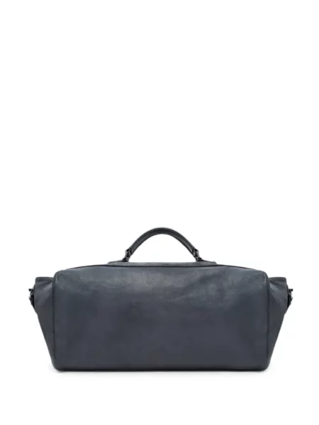 Geantă Giorgio Armani din piele de căprioară gri
