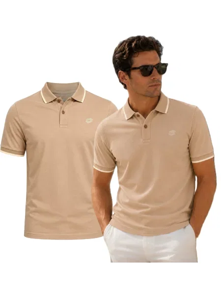 Tricou polo Lotto bej