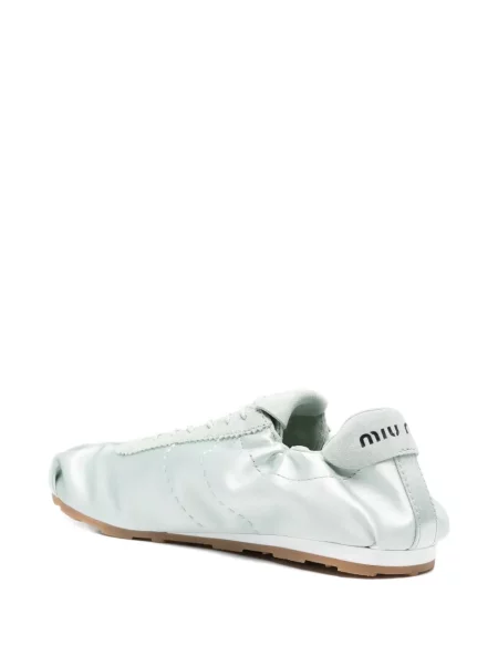 Sneakerși Miu Miu din satin verde