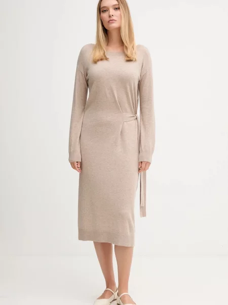 Gaudi sukienka maxi prosta beżowy