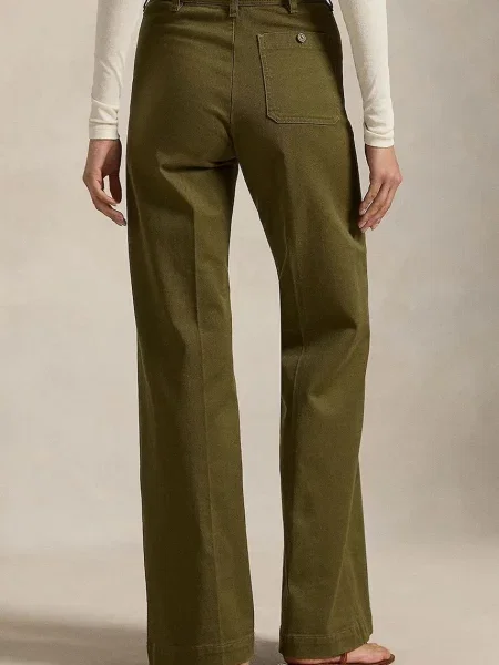 Polo Ralph Lauren spodnie szerokie high waist zielony