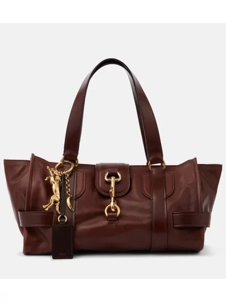 Usnjena torbica Chloe rjava