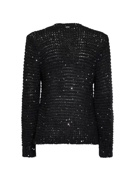 Pulover Herno cu broderie ajurat negru