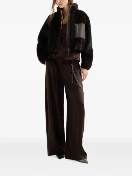 Top Brunello Cucinelli din satin maro