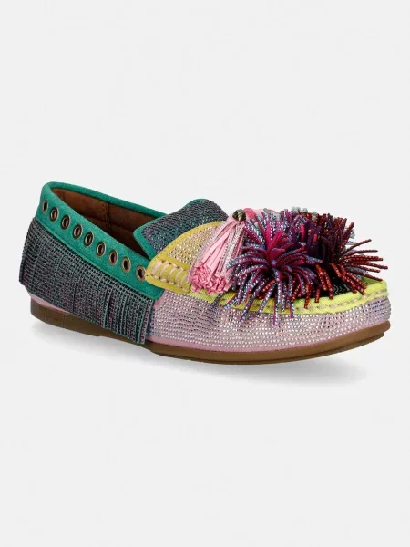 Kurt Geiger London mocasini din piele intoarsa Pom Pom Moccasin