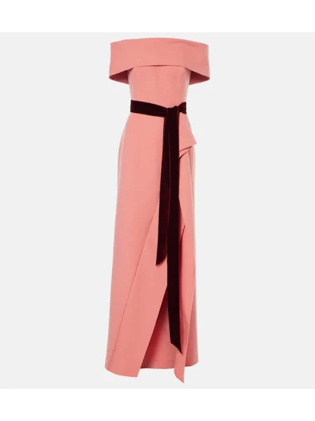 Volnena obleka Oscar De La Renta rdeča