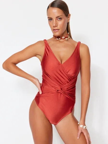 Цял бански Trendyol червено