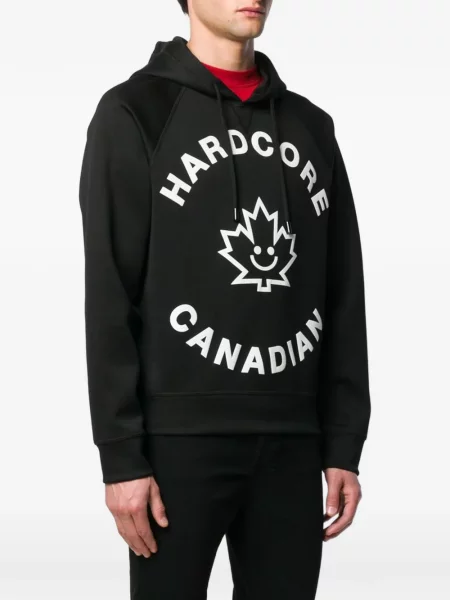 Hanorac cu glugă Dsquared2 cu imagine negru