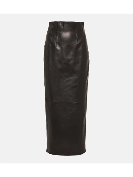 Fustă din piele Khaite negru