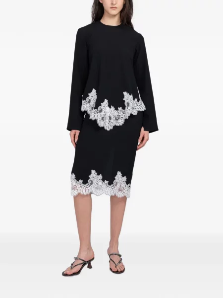 Bluză Beaufille din dantelă negru