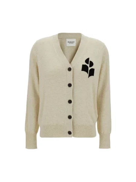Sweter Marant Etoile z dekoltem w serek beżowy
