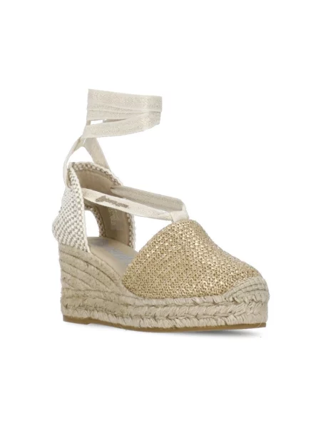 Lniane sandały Espadrilles beżowe