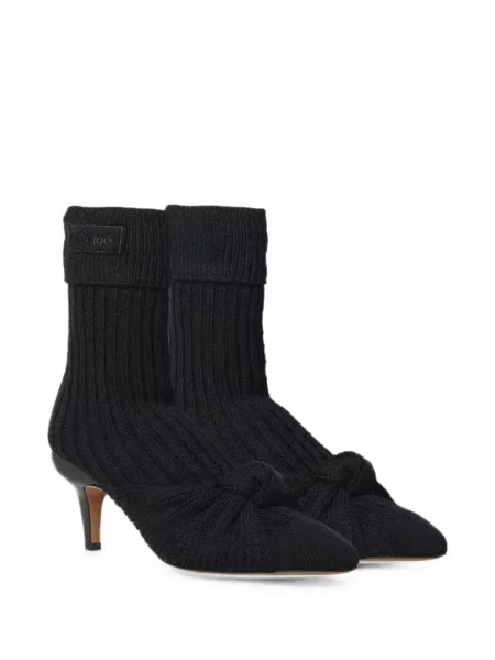 Cizme scurte Chloé tricotate negru