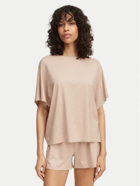BOSS Тениска на пижама Oversize бежов