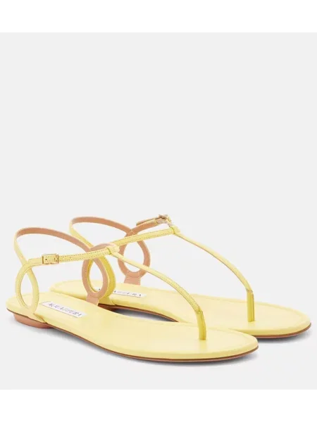 Usnjene tangice Aquazzura rumena