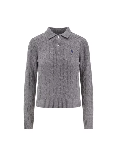 Polo Ralph Lauren sweter z dzianiny z zawartością kaszmiru Kobiety Wełna marmurkowy S szary