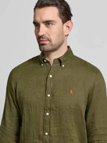 Koszula casualowa o kroju regular fit z czystego lnu Polo Ralph Lauren zielona