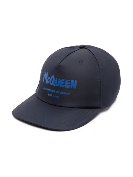 Czapka z daszkiem Alexander Mcqueen z logo niebieska
