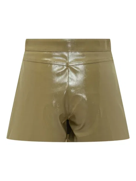 Lakierowane szorty Msgm skórzane asymetryczne zielone