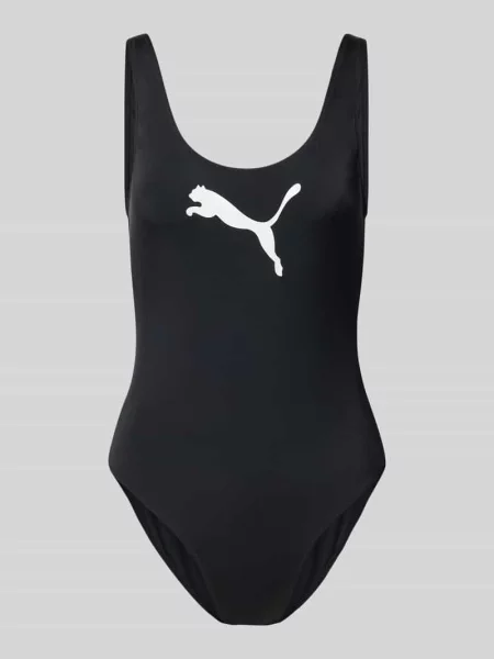 Kostium kąpielowy z nadrukiem z logo Puma czarny